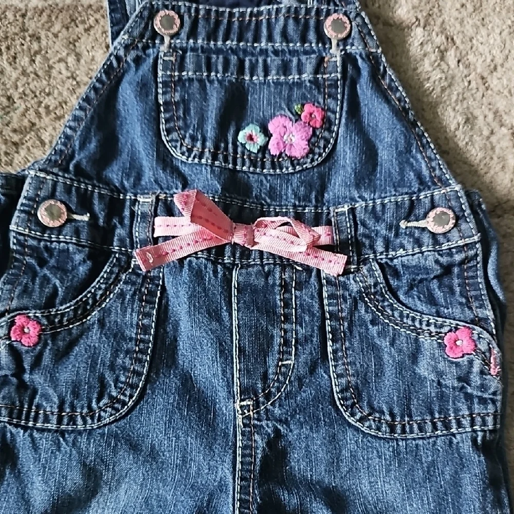 OshKosh B'gosh Overalls with Embroidered Flowers